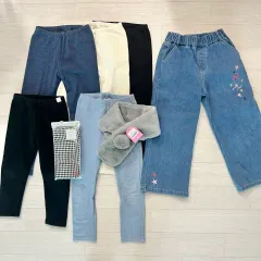 女の子 120 8枚 UNIQLO ユニクロ レギンス ベベズ 起毛 ズボン マフラー