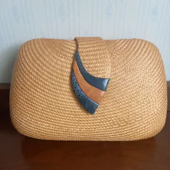 ヴィンテージ　ショルダーバッグ　クラッチバック　２WAY　黄色　イエロー