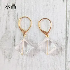 天然石ピアス【水晶】