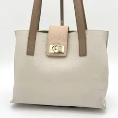【良品】FURLA Marshmallow トートバック アーチロゴ レザー