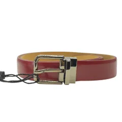 未使用 ドルチェ&ガッバーナ エナメル レザー ベルト ボルドー シルバー BC3614A ドルガバ D&G DOLCE&GABBANA [サイズ85/34] 正規品の上質感が映える高級アクセント アイテム