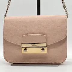 【美品】FURLA メトロポリス チェーン ショルダーバッグ ピンク