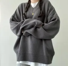 エイブリー Vネック 체형カバー ニット グレー