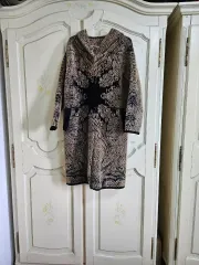 レディース ベイズリー パータン ロング カーディガン コート(F)