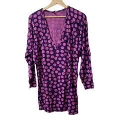 marimekko(マリメッコ) ワンピース サイズXS レディース パープル×ピンク ドット柄/春・秋物