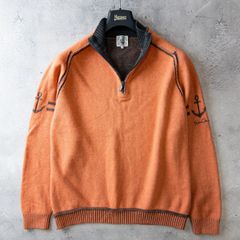 美品 シナコバ SINA COVA ウール100% ハーフジップ ニット セーター
