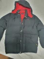 ポロラルフローレン ブラック フード ダウン アウター