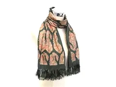 ■美品■ GIORGIO ARMANI ジョルジオアルマーニ シルク100% 総柄 スカーフ ストール ショール マフラー レディース グリーン系 DH1060