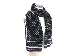 ■美品■ MARC BY MARC JACOBS マークバイマークジェイコブス コットン 総柄 大判 ストール ショール スカーフ ネイビー系 DJ7545のサムネイル