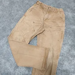 ダブルニー　ペインターパンツ　Carhartt　ダック生地　カーハート アメリカ製　USA  【サイズ】  30/32　ベージュ　中古　古着
