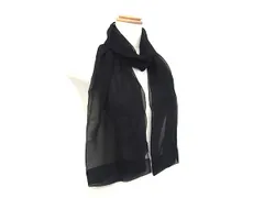 ■美品■ POLO RALPH LAUREN ポロラルフローレン シルク100% 無地 ショール ストール スカーフ レディース メンズ ブラック系 DK1766のサムネイル