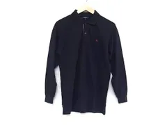 ■美品■ BURBERRY バーバリー コットン×スパンデックス 長袖 ポロシャツトップス 表記サイズM 洋服 ネイビー系 DK7098