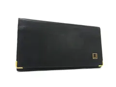 ■美品■ dunhill ダンヒル レザー 二つ折り 長財布 ウォレット 札入れ メンズ ブラック系 DK8988
