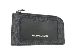 ■美品■ MICHAEL KORS マイケルコース PVC×レザー コインケース コインパース 小銭入れ カードケース カード入れ ブラック系 DK8997