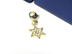 ■新品同様■ SWAROVSKI スワロフスキー ラインストーン スター 星 チャーム キーホルダー レディース ゴールド系 DK9037
