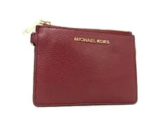 ■美品■ MICHAEL KORS マイケルコース レザー フラグメントケース カードケース コインケース 小銭入れ レッド系 DK9043