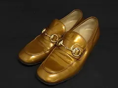 GUCCI グッチ 100 0384 ホースビット パテントレザー ローファー 表記サイズ 35 (約22cm) 靴 シューズ レディース ブロンズ系 DJ9304