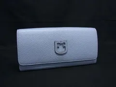 FURLA フルラ レザー 二つ折り 長財布 ウォレット 小銭入れ 札入れ カード入れ レディース ライトブルー系 DK9444