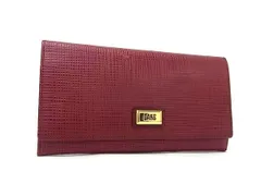 ■美品■ DAKS ダックス レザー 二つ折り 長財布 ウォレット 小銭入れ 札入れ カード入れ メンズ レディース ボルドー系 DJ9306のサムネイル