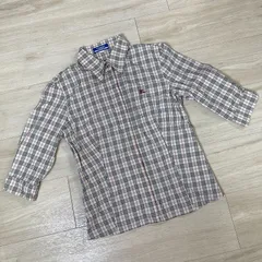 ③D BURBERRY LONDON BLUE LABEL バーバリー ノバチェック ブラウス シャツ 刺繍 サイズ38