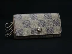 LOUIS VUITTON ルイヴィトン N60020 ダミエアズール ミュルティクレ4 4連 キーケース 鍵入れ メンズ レディース アイボリー系 DJ9429