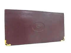 ■美品■ Cartier カルティエ レザー マストライン 二つ折り 長財布 札入れ カード入れ レディース メンズ ボルドー系 DJ9443