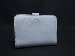 ■美品■ FURLA フルラ バビロン レザー 二つ折り 財布 ウォレット 札入れ 小銭入れ カード入れ レディース ライトブルー系 DL0308