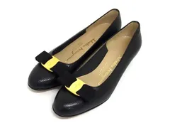 Salvatore Ferragamo フェラガモ ヴァラリボン リザード型押しレザー 表記サイズ5 (約22.5cm) 靴 シューズ ブラック系 DK9958