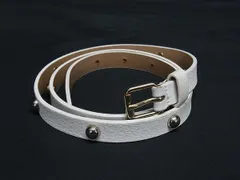 RED VALENTINO レッドヴァレンティノ レザー スタッズ  シルバー金具 ベルト 表記サイズ 75 レディース ホワイト系 DL0600のサムネイル