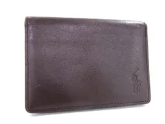 POLO RALPH LAUREN ポロラルフローレン レザー カードケース カード入れ 名刺入れ パスケース メンズ レディース ブラウン系 DL0745のサムネイル