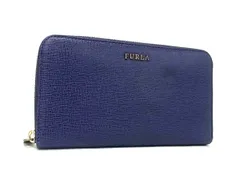 ■美品■ FURLA フルラ レザー ラウンドファスナー 長財布 ウォレット 札入れ 小銭入れ レディース パープル系 DL0758