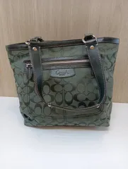 【中古品】COACH コーチトート ハンドバッグ シグネチャー キャンバス　現状品