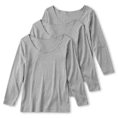 【新品】 長袖インナー 3枚組 肌に優しい綿100% 8分袖 GM00463 1