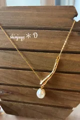 国産あこや真珠♡本物パールロングネックレス♡本真珠♡アレルギー対応♡バロック♡大粒♡クリスマス♡お正月