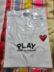 コム・デ・ギャルソン PLAY 白 半袖Tシャツ XL ハート ロゴ