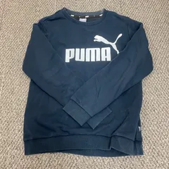 PUMA ブラック ロゴプリント パーカー 150　裏毛　管理番号SB937