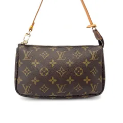 ルイヴィトン モノグラム ポシェット アクセソワール アクセサリーポーチ ハンドバッグ ブラウン PVC レザー レディース ユニセックス