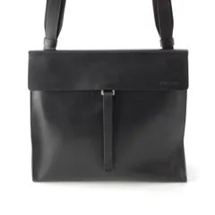 プラダ レザー ロゴ ショルダーバッグ ブラック【中古】