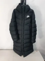 ナイキ ロングダウンジャケット ウィンドランナー ダウンフィル コート ブラック m
