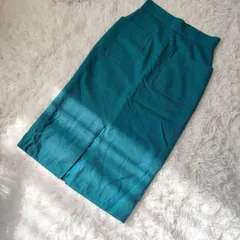 《美品》SLOBE IENA ウールタイトスカート フロントスリット グリーン 36