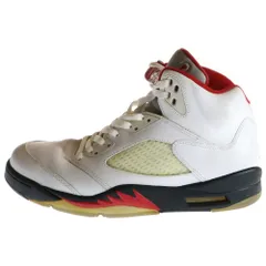 NIKE (ナイキ) 【観賞用 2013年製】 AIR JORDAN 5 RETRO FIRE RED エアジョーダン5 レトロ ファイアーレッド ハイカットスニーカー ホワイト/レッド US11/29cm 136027-100