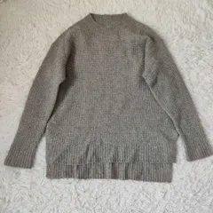 無印良品 MUJI ヤク混 ワッフルニット セーター グレー M-L