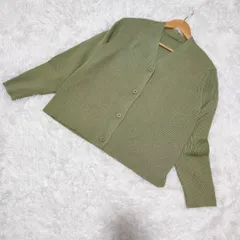 《美品》Mila Owen ミラオーウェン ハイゲージ リブ カーディガン グリーン 1（M相当）