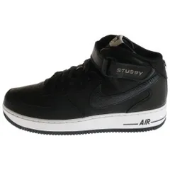 NIKE (ナイキ) ×STUSSY AIR FORCE 1 MID BLACK SNAKESKIN ステューシー エアフォースワン ミドルカットスニーカー ブラック/ホワイト US12/30cm DJ7840-001