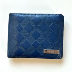 ブラックレーベルクレストブリッジ 二つ折り財布 ネイビー×ブラック