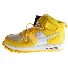 NIKE (ナイキ) ×OFF-WHITE AIR FORCE 1 MID オフホワイト エアフォースワン ミッドカットスニーカー イエロー/ホワイト US11.5/29.5cm DR0500-101