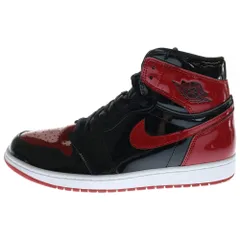 NIKE (ナイキ) AIR JORDAN 1 RETRO HIGH OG BRED PATENT エアジョーダン1レトロハイ ブレッド パテント ハイカットスニーカー レッド/ブラック US10.5/28.5cm 555088-063