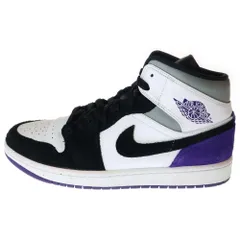 NIKE (ナイキ) AIR JORDAN 1 MID エアジョーダン1 ミッドカットスニーカー ブラック/パープル US10/28cm 852542-105