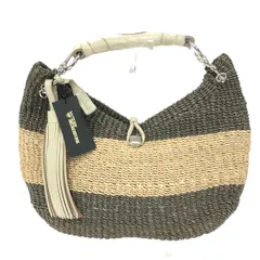 TOFF&LOADSTONE トフ&ロードストーン カゴハンドバッグ  アバカ麻×やぎ革    カーキ/ベージュ レディース / 240001176379