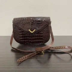 ★【美品】TOWANNY トワニー クロコダイル ワニ柄 ショルダーバッグ ヴィンテージ 希少 タグ付き ブラウン 茶色のサムネイル